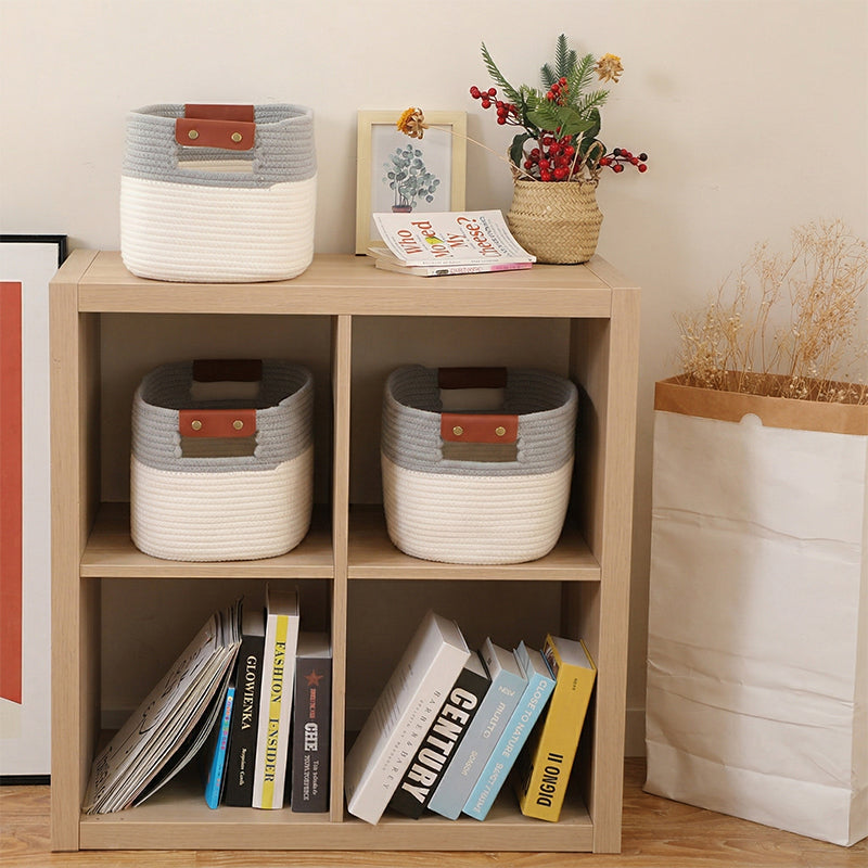 🧺 50% RABATT! 🧵 Geflochtener Baumwollseil-Aufbewahrungskorb mit Griffen – Weich, Stabil & Perfekt Für Spielzeug, Wäsche & Wohnaccessoires 🏠