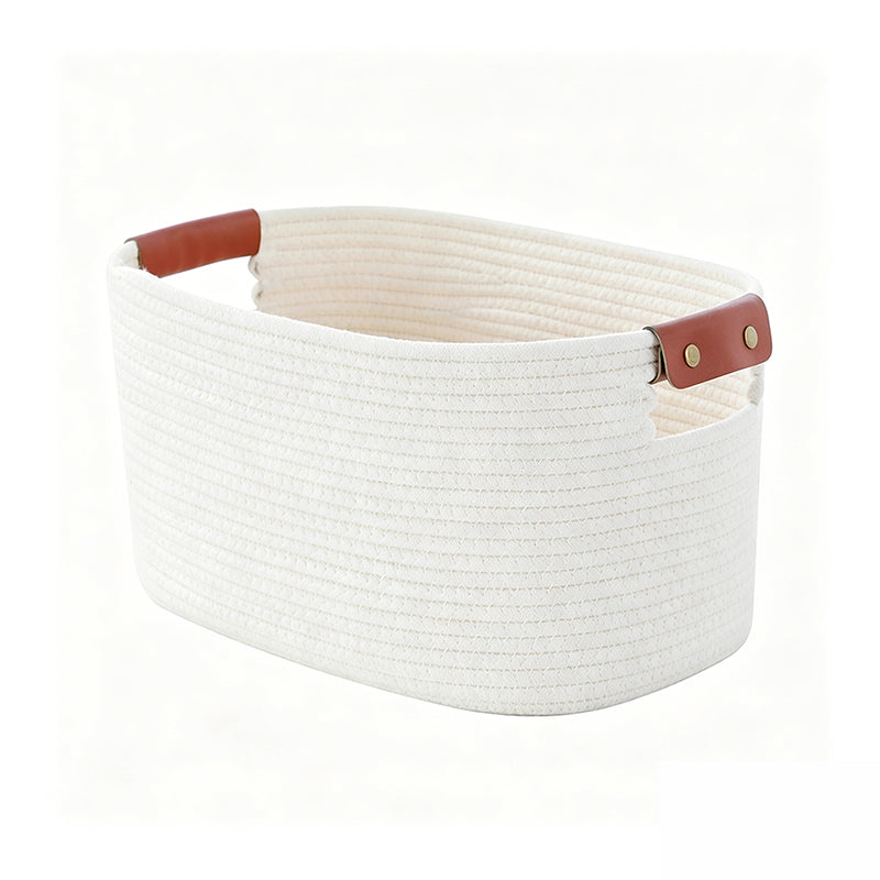 🧺 50% RABATT! 🧵 Geflochtener Baumwollseil-Aufbewahrungskorb mit Griffen – Weich, Stabil & Perfekt Für Spielzeug, Wäsche & Wohnaccessoires 🏠