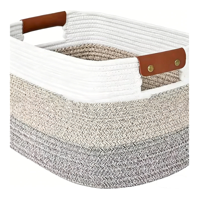🧺 50% RABATT! 🧵 Geflochtener Baumwollseil-Aufbewahrungskorb mit Griffen – Weich, Stabil & Perfekt Für Spielzeug, Wäsche & Wohnaccessoires 🏠