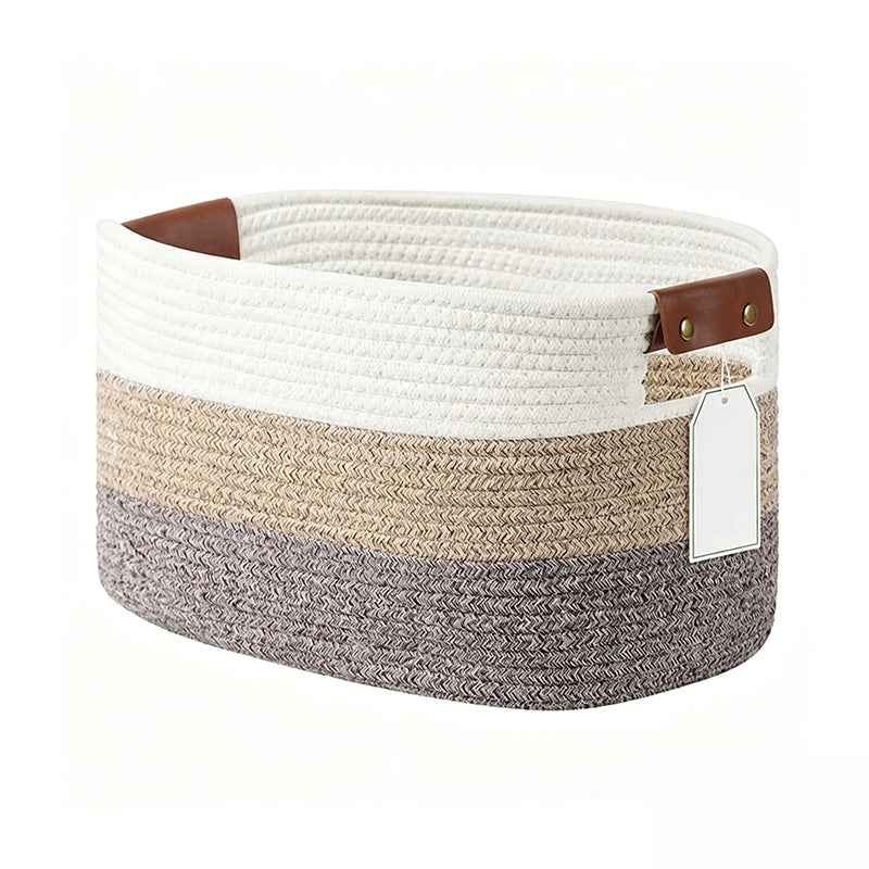 🧺 50% RABATT! 🧵 Geflochtener Baumwollseil-Aufbewahrungskorb mit Griffen – Weich, Stabil & Perfekt Für Spielzeug, Wäsche & Wohnaccessoires 🏠