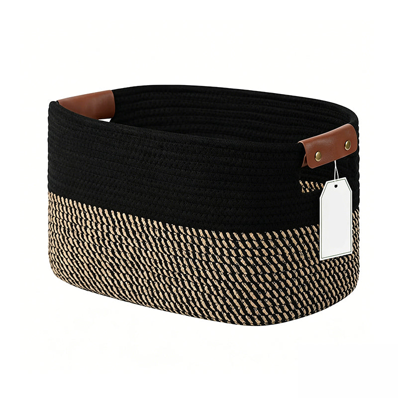 🧺 50% RABATT! 🧵 Geflochtener Baumwollseil-Aufbewahrungskorb mit Griffen – Weich, Stabil & Perfekt Für Spielzeug, Wäsche & Wohnaccessoires 🏠