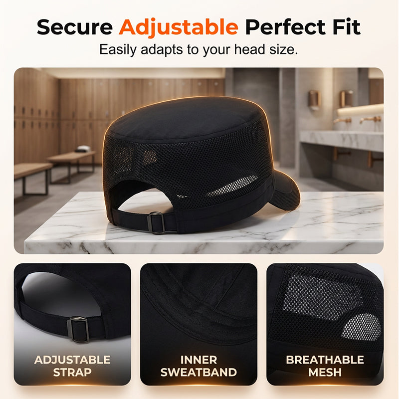 Outdoor-Flachmütze mit Mesh-Einsätzen – atmungsaktiv, leicht & bequem – ideal für Wandern, Golf & Alltag🧢⛳
