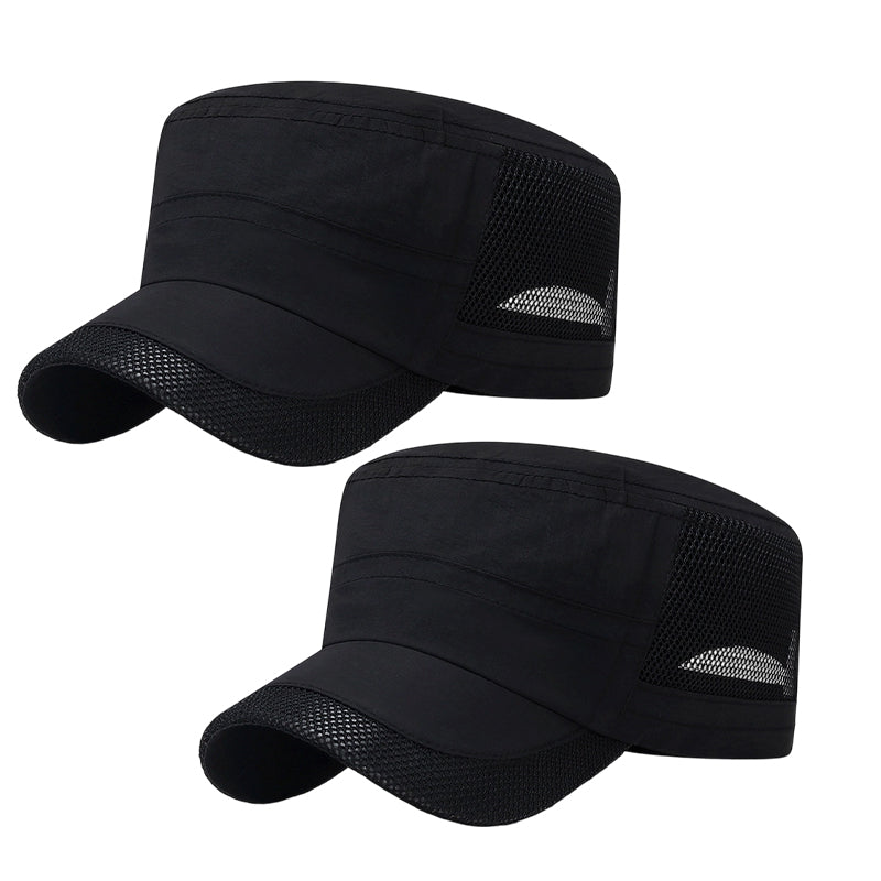 Outdoor-Flachmütze mit Mesh-Einsätzen – atmungsaktiv, leicht & bequem – ideal für Wandern, Golf & Alltag🧢⛳