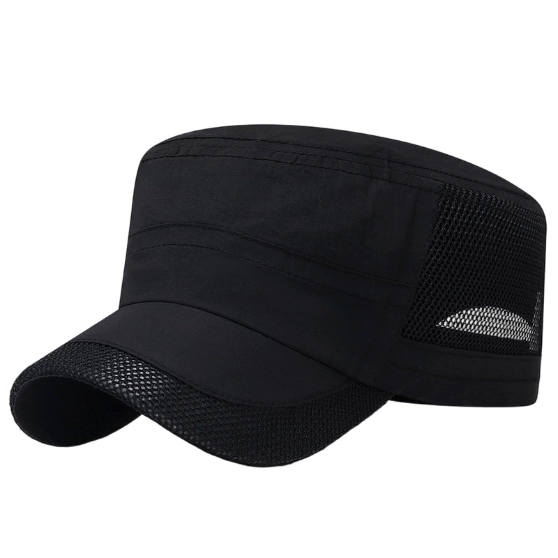 Outdoor-Flachmütze mit Mesh-Einsätzen – atmungsaktiv, leicht & bequem – ideal für Wandern, Golf & Alltag🧢⛳