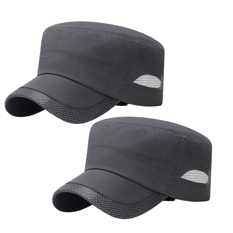 Outdoor-Flachmütze mit Mesh-Einsätzen – atmungsaktiv, leicht & bequem – ideal für Wandern, Golf & Alltag🧢⛳