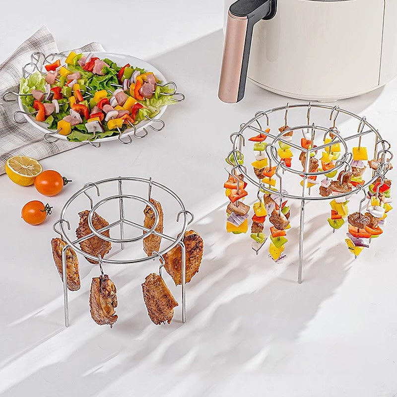 🍗 50% RABATT! 🥩 Vertikaler Kebab-Grill für die Heißluftfritteuse – inklusive hitzebeständiger Handschuhe – Perfekt für saftige Spieße & knusprige Hähnchen – gleichmäßige Garung & einfache Reinigung 🍢✨🔥