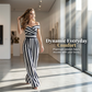 💐Eleganter Damen-Overall mit schulterfreiem Schnitt und weitem Bein