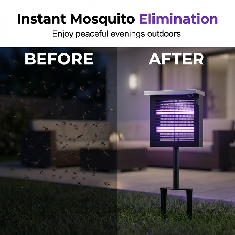 🦟🔆 Solarbetriebener Insektenvernichter für den Außenbereich – UV-Lock & stromlos, jetzt −50%