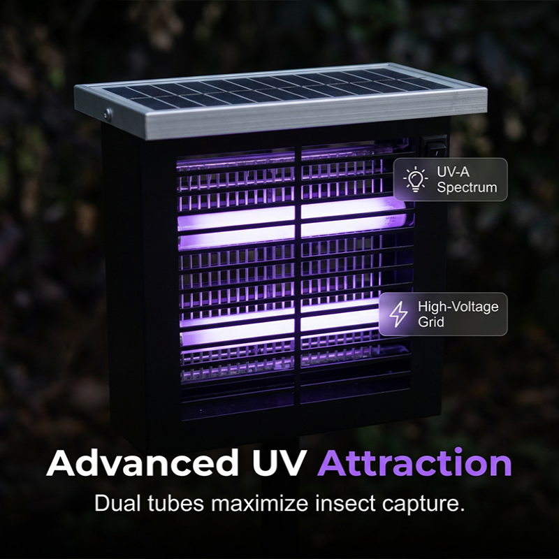 🦟🔆 Solarbetriebener Insektenvernichter für den Außenbereich – UV-Lock & stromlos, jetzt −50%