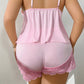 🥳HEISSER VERKAUF 2026🥳💞ÜBER 50.000 VERKAUFT!👗🌸 50 % RABATT! Pyjama-Set aus Top und Shorts mit Spitzenbesatz – Weicher, satinartiger Stoff, verstellbare Träger und V-Ausschnitt.