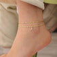 ✨ 50% OFF NOW! 💛 Layered Gold Ankle Bracelet for Women – Rhinestone, Adjustable & Perfect Beach Jewelry 🏖️
