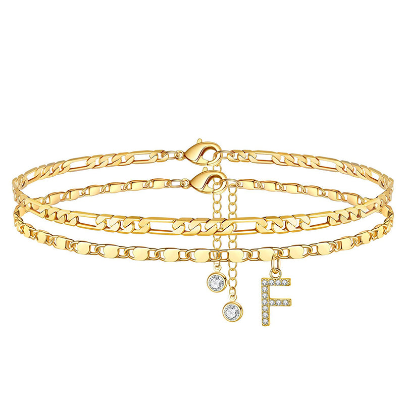 ✨ 50% OFF NOW! 💛 Layered Gold Ankle Bracelet for Women – Rhinestone, Adjustable & Perfect Beach Jewelry 🏖️
