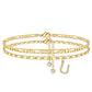 ✨ 50% OFF NOW! 💛 Layered Gold Ankle Bracelet for Women – Rhinestone, Adjustable & Perfect Beach Jewelry 🏖️