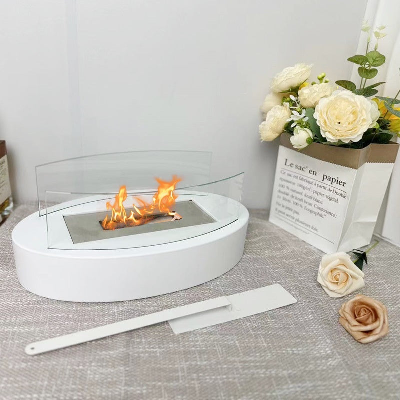 🔥Solange der Vorrat reicht 50 % Rabatt!🎉Tisch-Bioethanol-Feuerstelle mit Glasscheibe