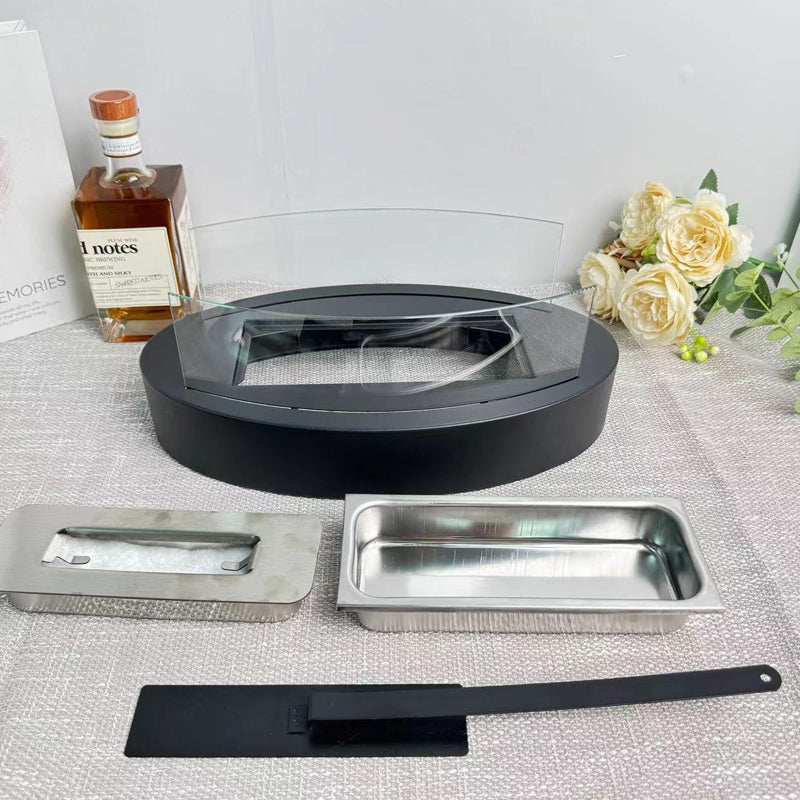 🔥Solange der Vorrat reicht 50 % Rabatt!🎉Tisch-Bioethanol-Feuerstelle mit Glasscheibe
