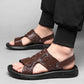 Atmungsaktive Herren-Sandalen aus Rindsleder für den doppelten Gebrauch