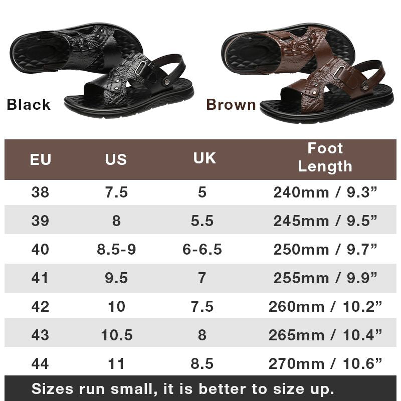 Atmungsaktive Herren-Sandalen aus Rindsleder für den doppelten Gebrauch