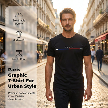 👕 NUR FÜR BEGRENZTE ZEIT: 50 % RABATT! 🎨 Minimalistisches Grafik-T-Shirt für Herren (Paris-Design) – hochwertiger Stoff, schmale Passform, vielseitiger Stil ✨