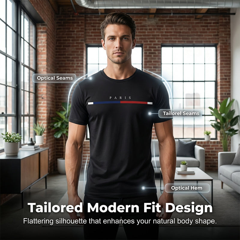 👕 NUR FÜR BEGRENZTE ZEIT: 50 % RABATT! 🎨 Minimalistisches Grafik-T-Shirt für Herren (Paris-Design) – hochwertiger Stoff, schmale Passform, vielseitiger Stil ✨
