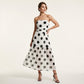👗🔥 50% RABATT ✨ Elegantes trägerloses Tupfen-Stufenkleid – fließend, feminin & perfekt für den Sommer ☀️💫