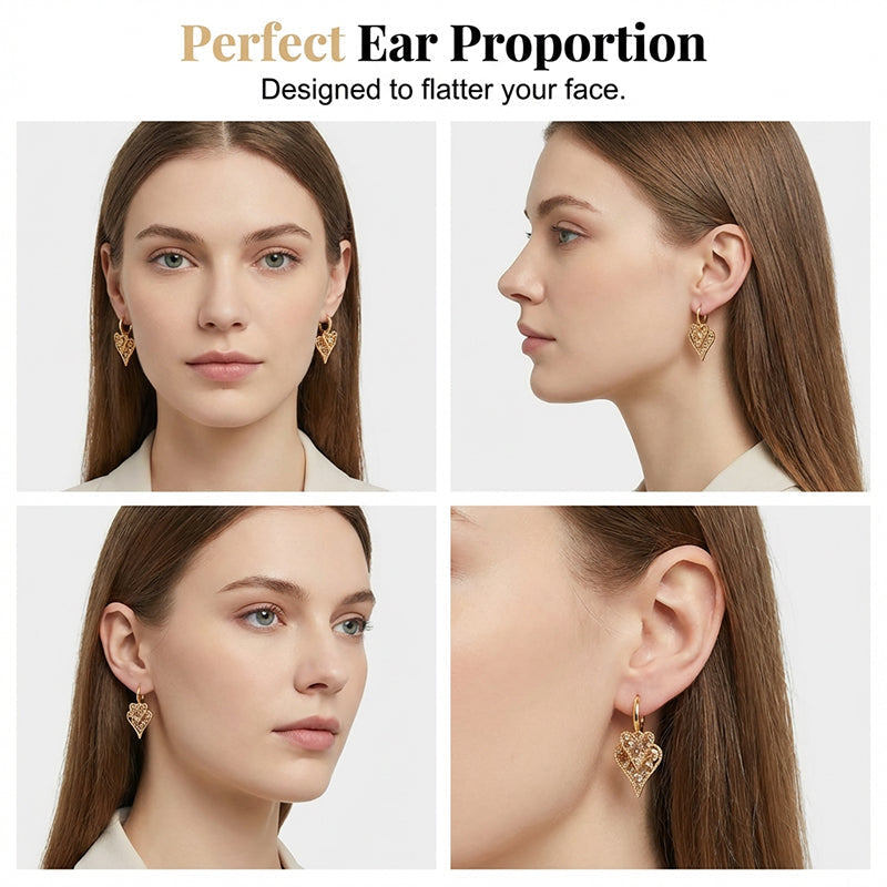 👂💎 50% RABATT! Elegante funkelnde Herz-Hoop-Ohrringe – Zarter Glamour mit romantischem Twist für jeden Anlass ✨