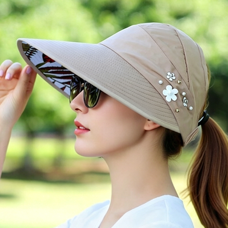 👒 LIMITED-TIME 50% RABATT! ☀️ Faltbarer Sonnenhut – Breite Krempe, Pferdeschwanz-Öffnung, UV-Schutz, Leicht ✨
