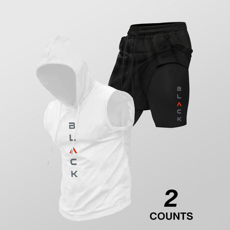 ⌛ Nur noch 1 Woche – 50 % auf alles ⏰Herren Sport-Set – ärmelloses Hoodie & Shorts – atmungsaktiv, schnelltrocknend & bequem 🏃‍♂️💪