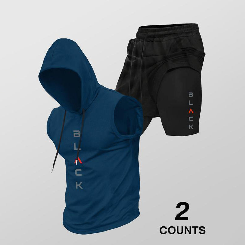 ⌛ Nur noch 1 Woche – 50 % auf alles ⏰Herren Sport-Set – ärmelloses Hoodie & Shorts – atmungsaktiv, schnelltrocknend & bequem 🏃‍♂️💪