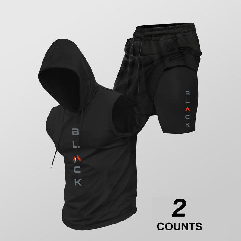 ⌛ Nur noch 1 Woche – 50 % auf alles ⏰Herren Sport-Set – ärmelloses Hoodie & Shorts – atmungsaktiv, schnelltrocknend & bequem 🏃‍♂️💪