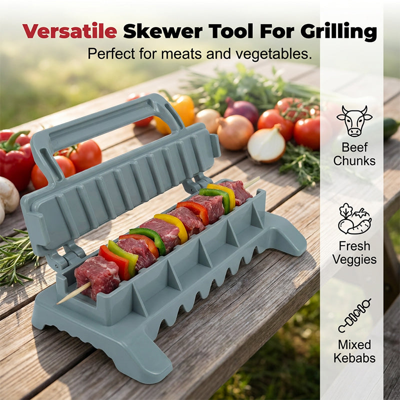 Spießhelfer für Grill & Schaschlik – praktisches Werkzeug zum Befüllen von Spießen – ideal für Outdoor-Grillen, Party & Picknick🔥🏕️
