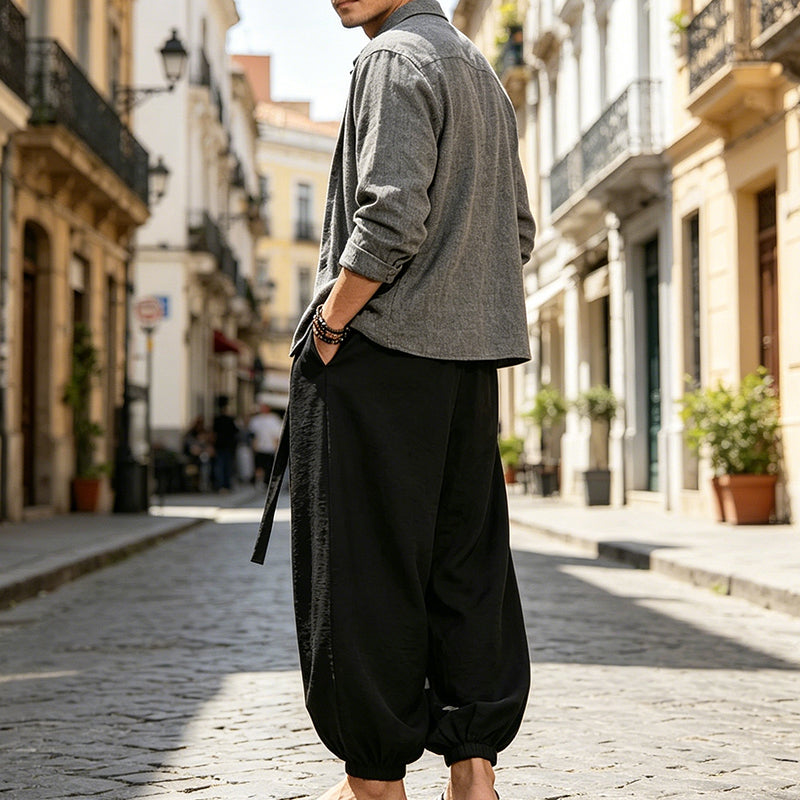 👖 50% RABATT! 🔥 Herren-Casual Haremshose mit elastischen Bündchen – Bequem, luftig & perfekt für Zuhause, Yoga und Reisen ✨