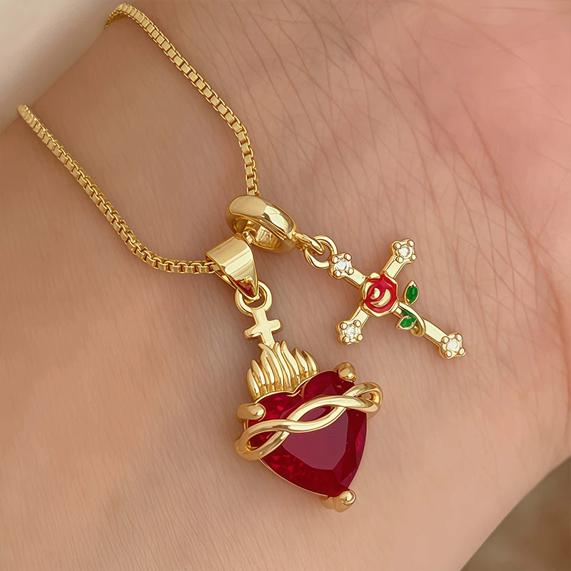 ✝️ 50% RABATT! ✨ Gold Faith Doppelanhänger – Verstellbare Kette, exquisite Handwerkskunst & heilige Eleganz – Ein bedeutungsvolles Geschenk für besondere Momente 💛