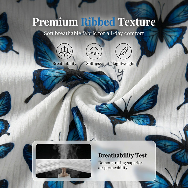 ✨ LIMITED-TIME 50% RABATT! Gemütlicher Damen-Pyjama mit Schmetterlingsmuster