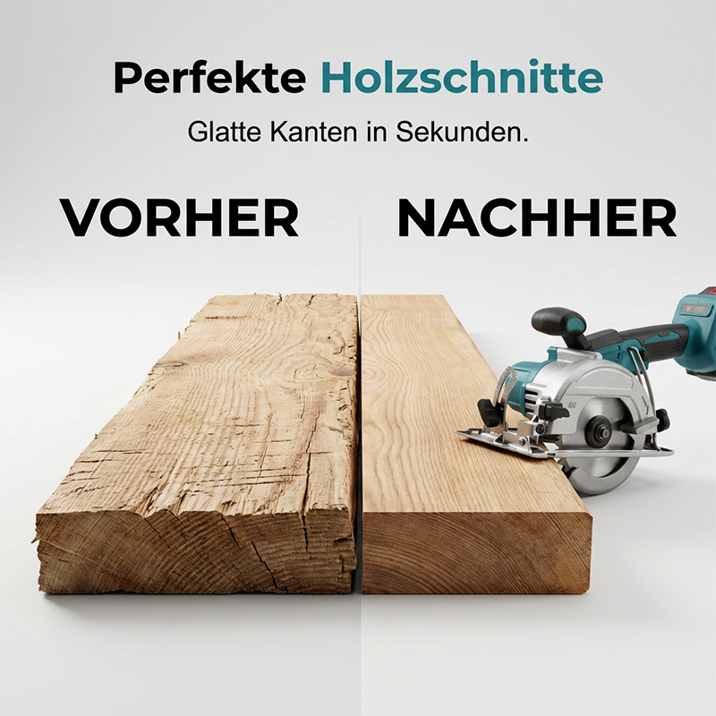 ⚡🛠️【Limitiertes Angebot:  50% RABATT!】 Hochgeschwindigkeits-Akku-Kreissäge mit bürstenlosem Motor – Leistungsstark, kabellos & präzise
