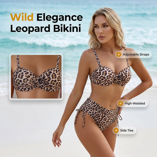 👙Damen-Bikini-Set mit hoher Taille – Oberteil und Unterteil