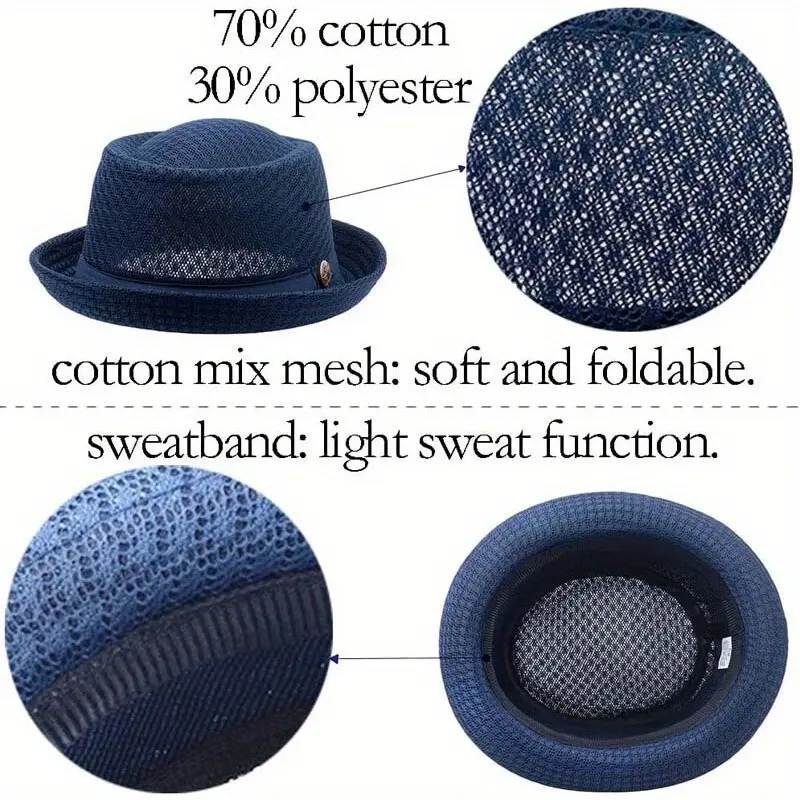 🧢 50% RABATT! ☀️ Atmungsaktive Mesh Fedora Hut – Leicht & UV-schützend – Perfekt für Herren & Damen, ideal für Outdoor-Aktivitäten, Strand oder Reisen – stilvoller Sonnenschutz mit Komfort 🎩✨