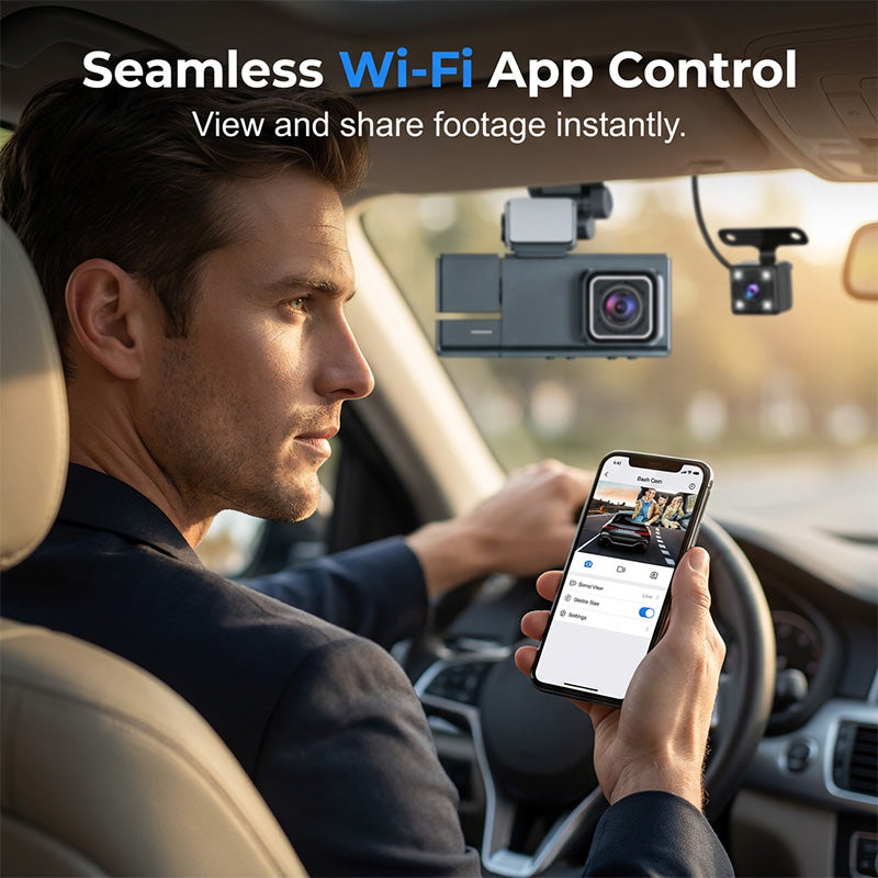 🚗 LIMITED-TIME 50% RABATT! ✨ 3-Kanal 1080p Dashcam – Vorne, Hinten, Innen, Wi-Fi ✨