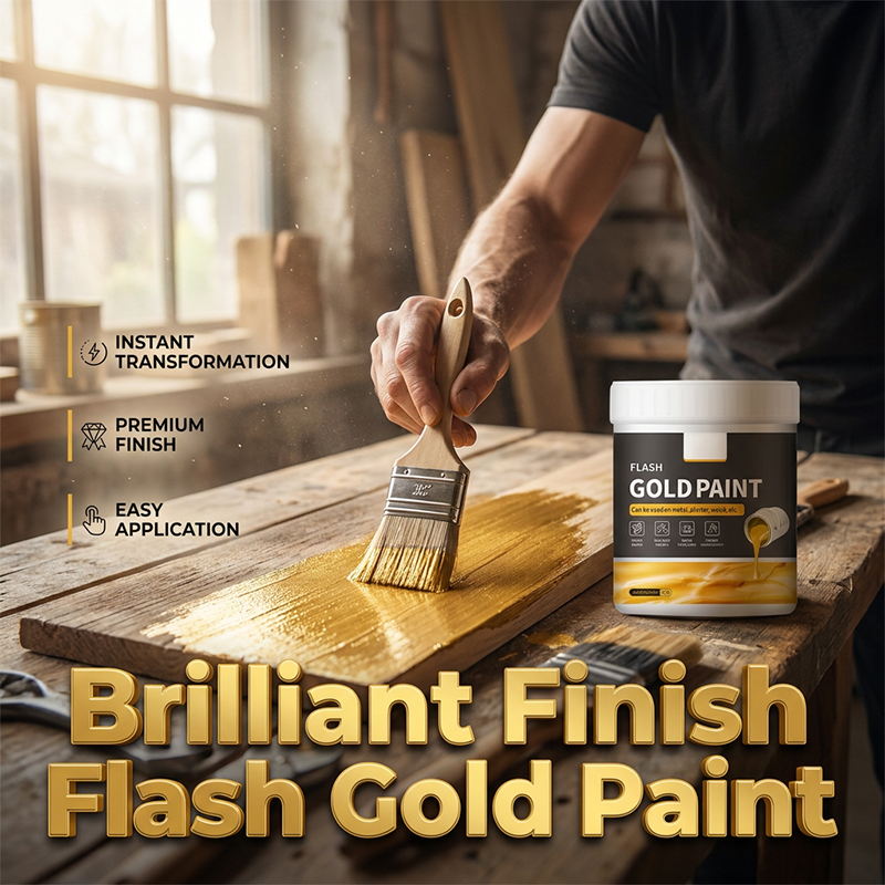 ✨🖌️ Mehrzweck-Goldlack auf Wasserbasis – goldener Glanz, geruchsarm & vielseitig