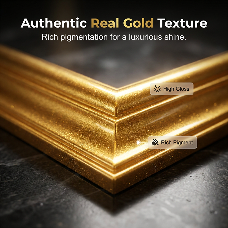 ✨🖌️ Mehrzweck-Goldlack auf Wasserbasis – goldener Glanz, geruchsarm & vielseitig