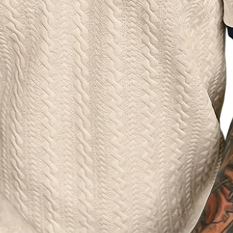 👕🌿 50% RABATT! Herren Freizeit-Oberteil mit Strukturmuster – Kurzarm, bequem & atmungsaktiv für Alltag & Sommer ✨