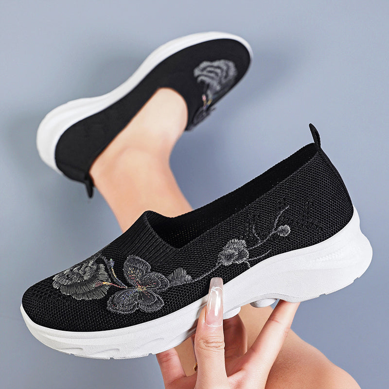 🦶🌿 Atmungsaktive Flyknit Slipper für Damen – leichte Hallenschuhe, rutschfest & bequem