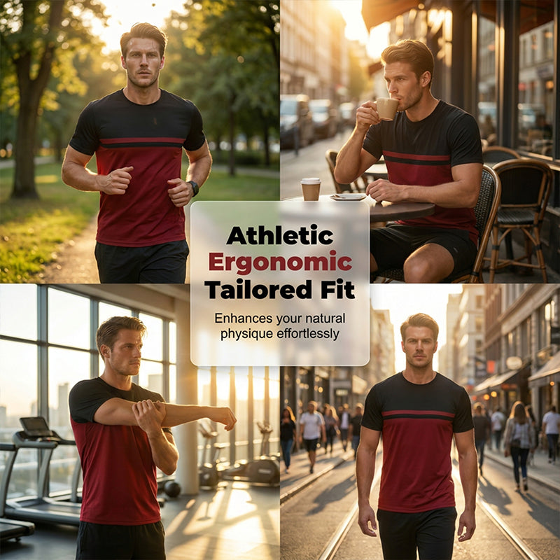 👕 50% RABATT! 🔥 Herren Rundhals T-Shirt mit Farbblock-Design – Atmungsaktiv, leicht & perfekt für Freizeit, Sport oder den täglichen Gebrauch ✨