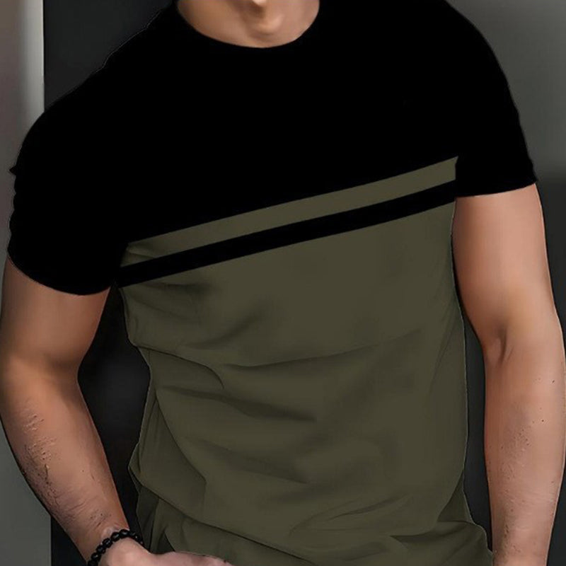 👕 50% RABATT! 🔥 Herren Rundhals T-Shirt mit Farbblock-Design – Atmungsaktiv, leicht & perfekt für Freizeit, Sport oder den täglichen Gebrauch ✨