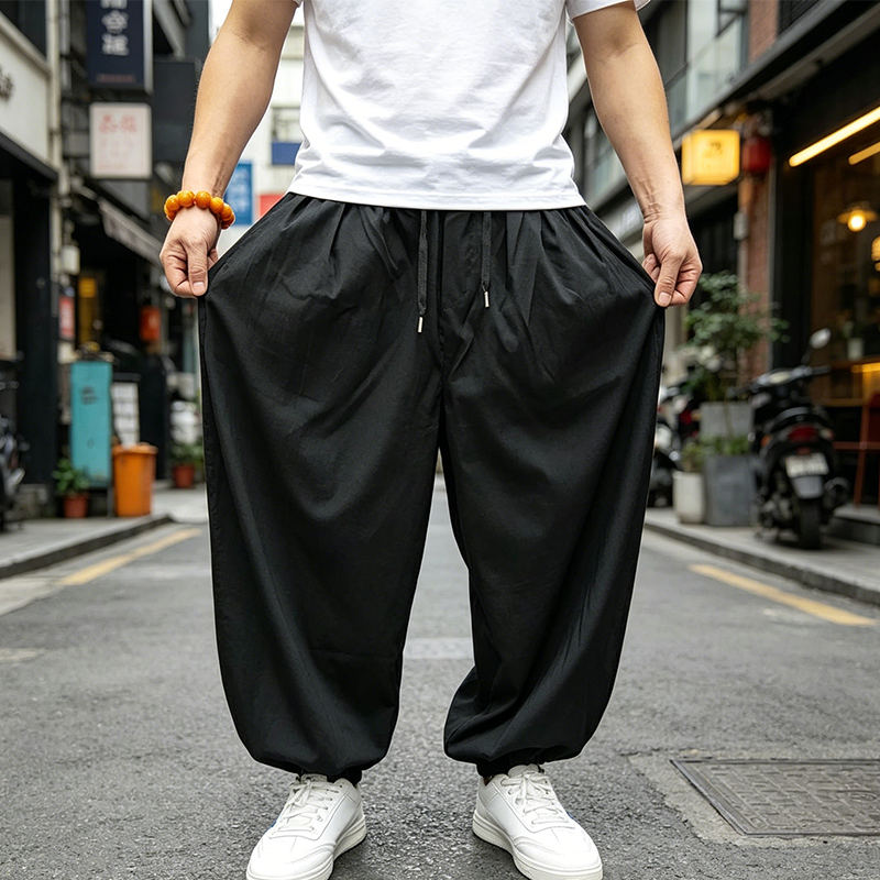 👖 50% RABATT! 🌞 Lässige Sommer-Haremshose für Herren – Atmungsaktive Baumwolle, elastischer Bund & lockere Passform – Perfekt für Yoga, Entspannung oder heiße Tage 🧘‍♂️