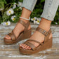 📢📢Letzter Tag – 50% RABATT!! ⏰ Damen Geflochtene Riemen Keilsandalen