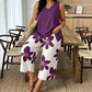 👚🌸 NUR FÜR KURZE ZEIT: 50% RABATT! Set aus asymmetrischem Damenoberteil & Caprihose mit Blumenmuster – Vielseitig, farbenfroh, bequem 🌺