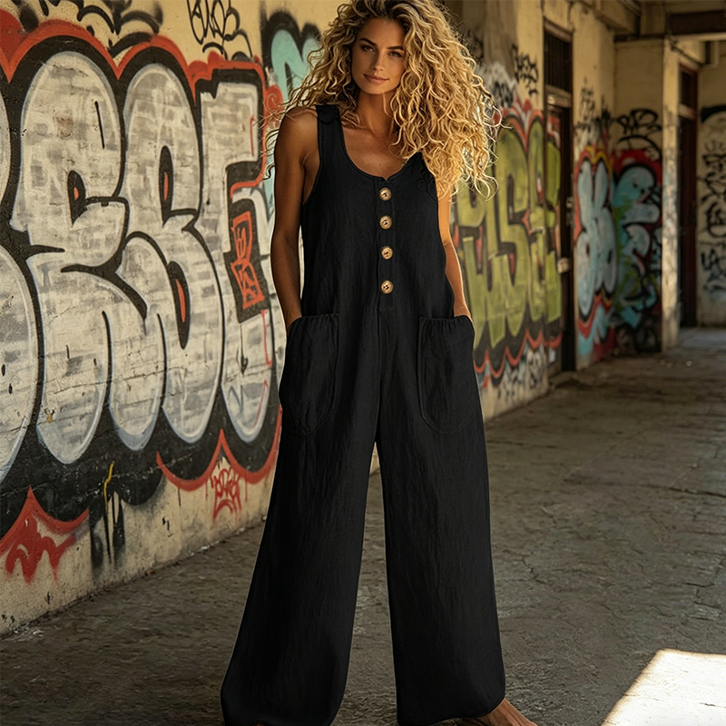 🔥 NUR JETZT: -50% 👖 Bequemer Damen Jumpsuit 💥 weiter Schnitt, leicht & ideal für Alltag & Urlaub ☀️