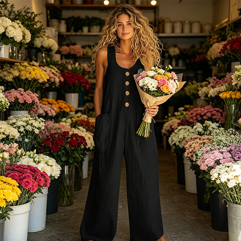 🔥 NUR JETZT: -50% 👖 Bequemer Damen Jumpsuit 💥 weiter Schnitt, leicht & ideal für Alltag & Urlaub ☀️