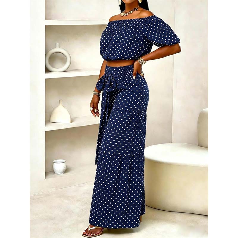 👗🌞 Schulterfreier Damen-Zweiteiler mit Polka Dot – romantisch, luftig & perfekt für heiße Tage, jetzt −50%