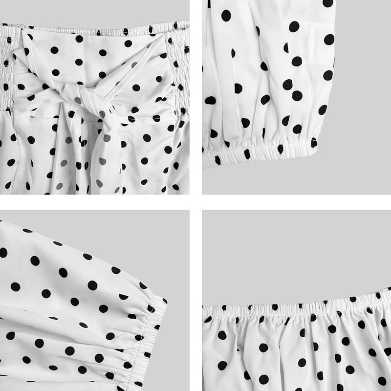 👗🌞 Schulterfreier Damen-Zweiteiler mit Polka Dot – romantisch, luftig & perfekt für heiße Tage, jetzt −50%